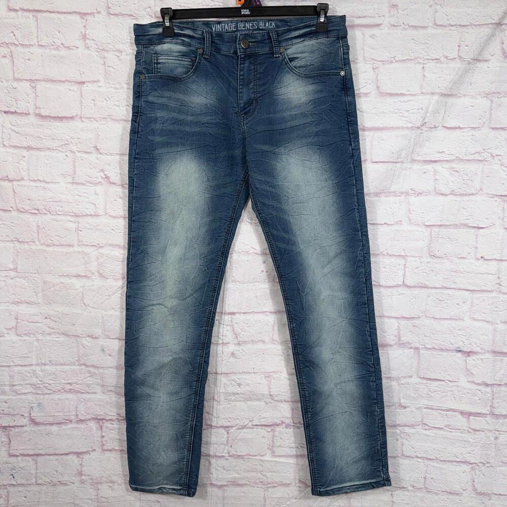 Vintage Genes Black Slim Straight Fit Jeans Size 34/32